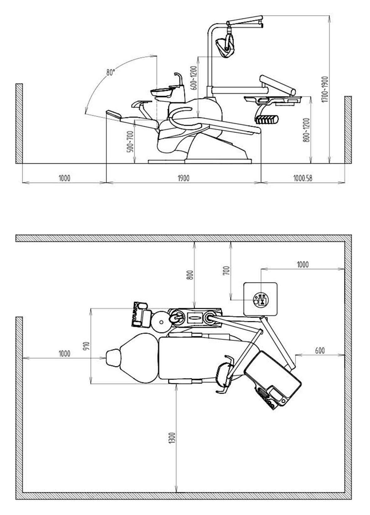 dental chair measurements